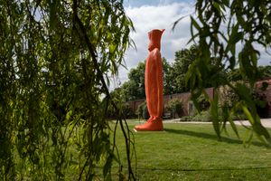 Erwin Wurm, _Big Mutter_ (2015). Exhibition view: _Trap of the Truth_, Yorkshire Sculpture Park, United Kingdom (10 June 2023–28 April 2024). Courtesy Studio Erwin Wurm and Thaddaeus Ropac Gallery. Photo: © Jonty Wilde, Yorkshire Sculpture Park.